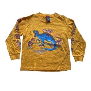 VTG 90's Dino Pack Youth Long Sleeve T-Shirt Size 6/7 Dinosaur Made In USA